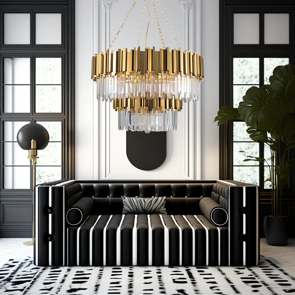 Modern Lustre Gold Black Pendant Light Variety of styles Living Room K9 Crystals Hanging Lamp Bedroom Decor Led Lighting Fixture