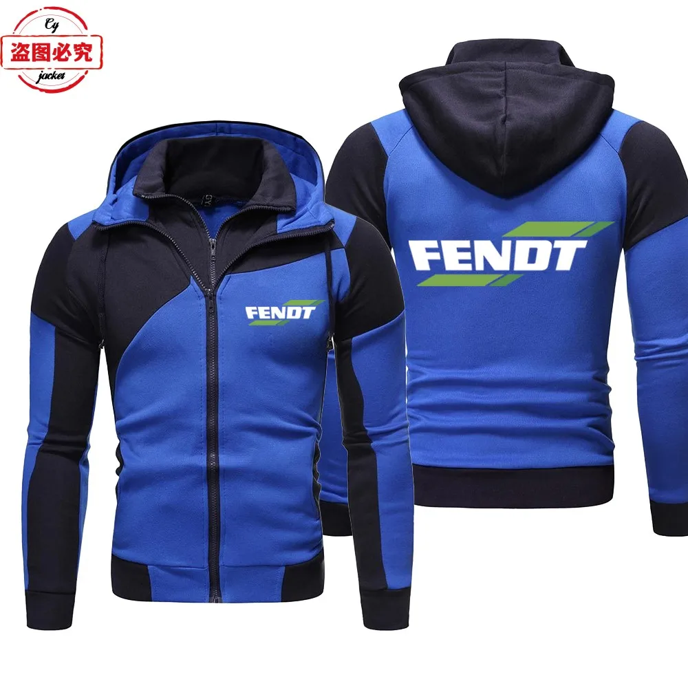 Fente tractor LOGO work clothes jacket long sleeve men's top casual zipper hooded sweater group clothes