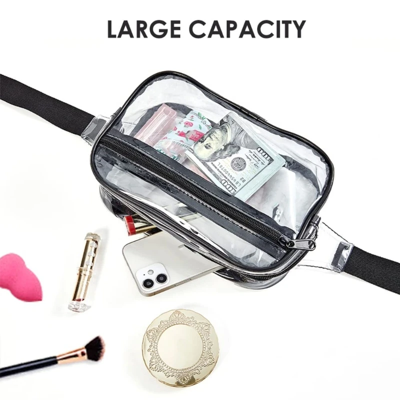 Clear Travel Bag for Women Sling Chest Fashion Waist Belt Pack Bags Crossbody Pouches Money Shoulder Purse