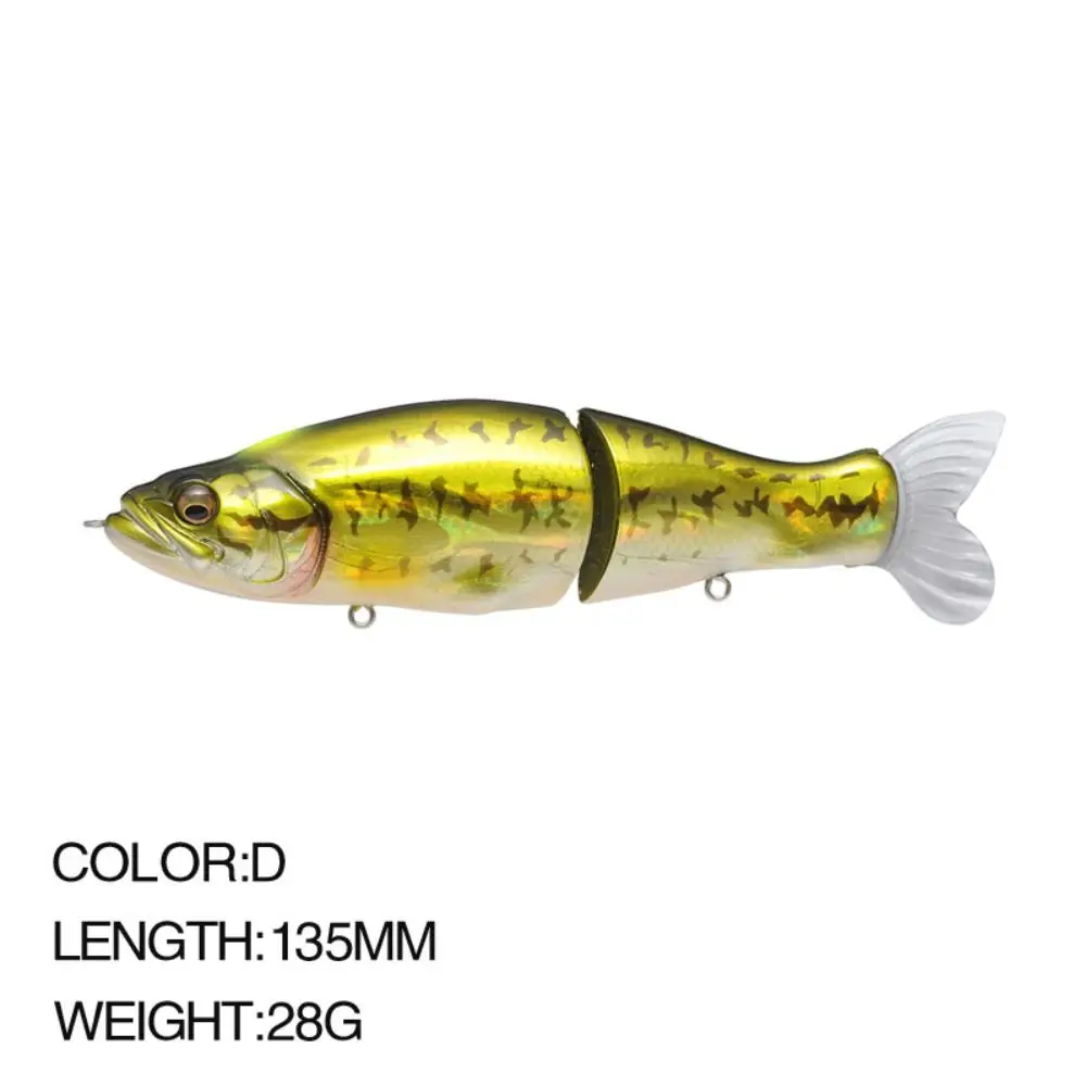 135mm/28g Multi-Jointed Fishing Lure Slow Sinking 3D Eyes Minnow Bass Lure Three Hooks Bionic Pencil Multi-section Lure Sea