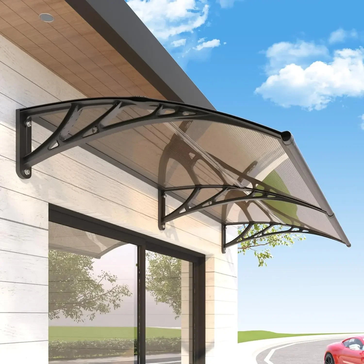 

Awning for Outside, 32x60 UV-Resistant Rain and Snow-Proof House Overhang Canopy, Polycarbonate Door Awnings Exterior for Outdoo