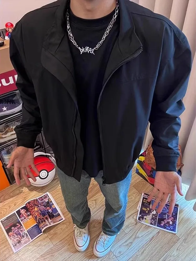 

American Sle Tee-Proof Men's Flight Jaet Autumn High-End Waterproof Workwear Coat Zipper Decoration Windproof Polyester...