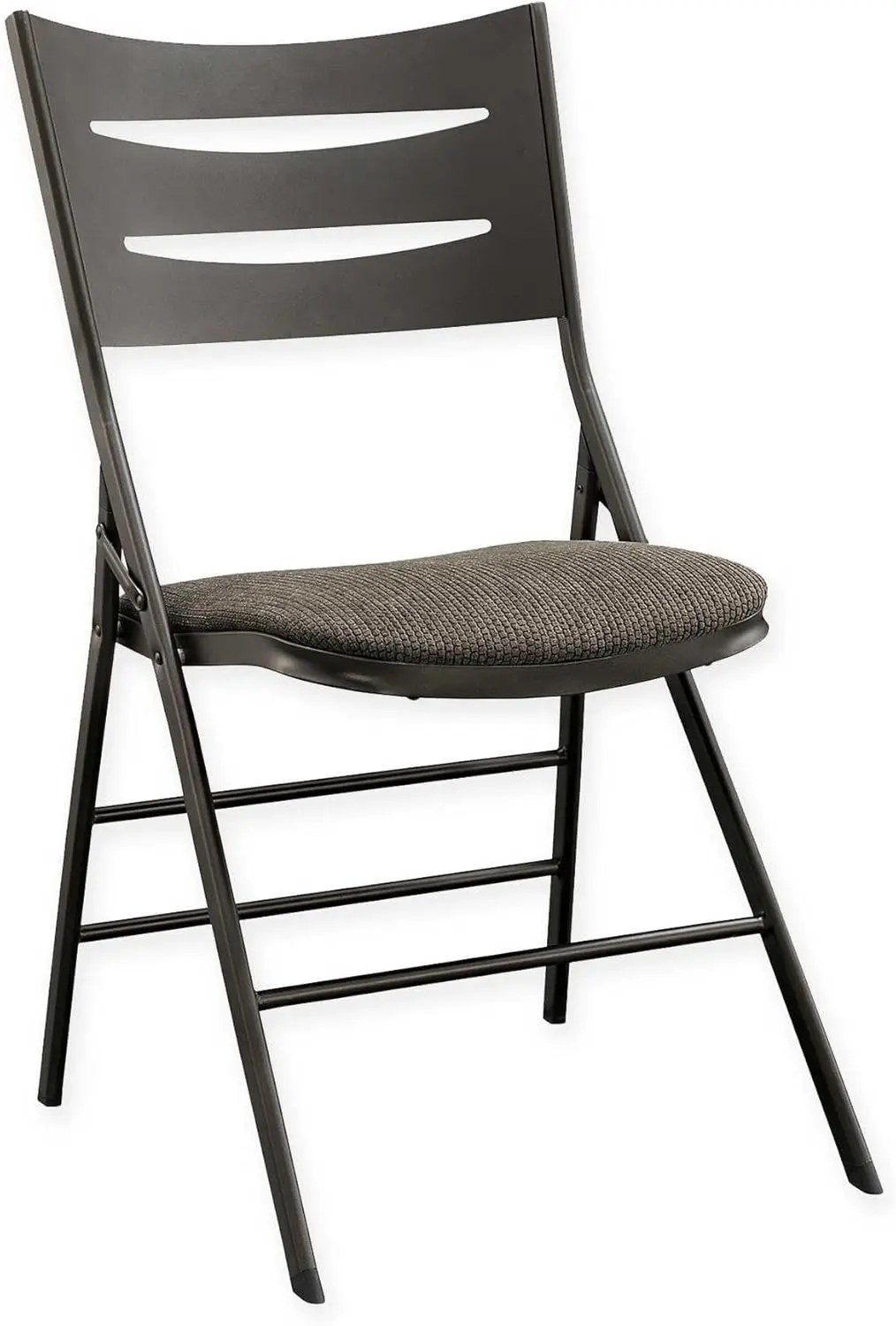 Meco Sudden Comfort Destiny 3 Slat Back Padded Folding Chair With Contoured Backrest And Steel Frame For Indoor Or Outdoor