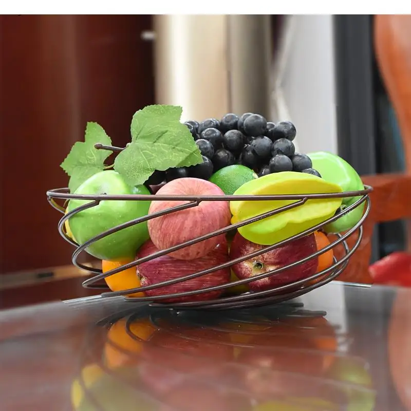 Living Room Fruit Tray Simple Basket European Dried Bowl Kitchen Storage Rack Large Capacity Candy