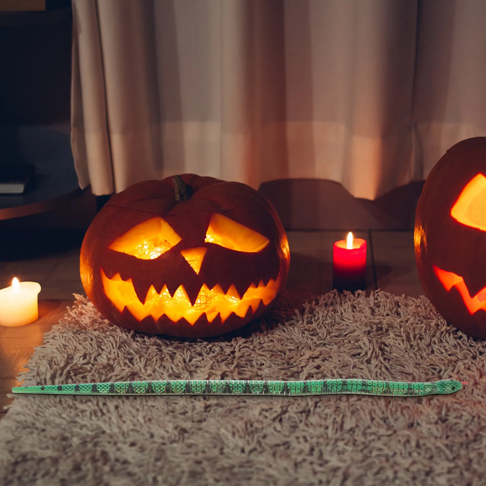 

4Pcs Realistic Wooden Snake Articulated Flexible Design for Halloween Decor DIY Craft Projects Spooky Party Supplies Wiggly