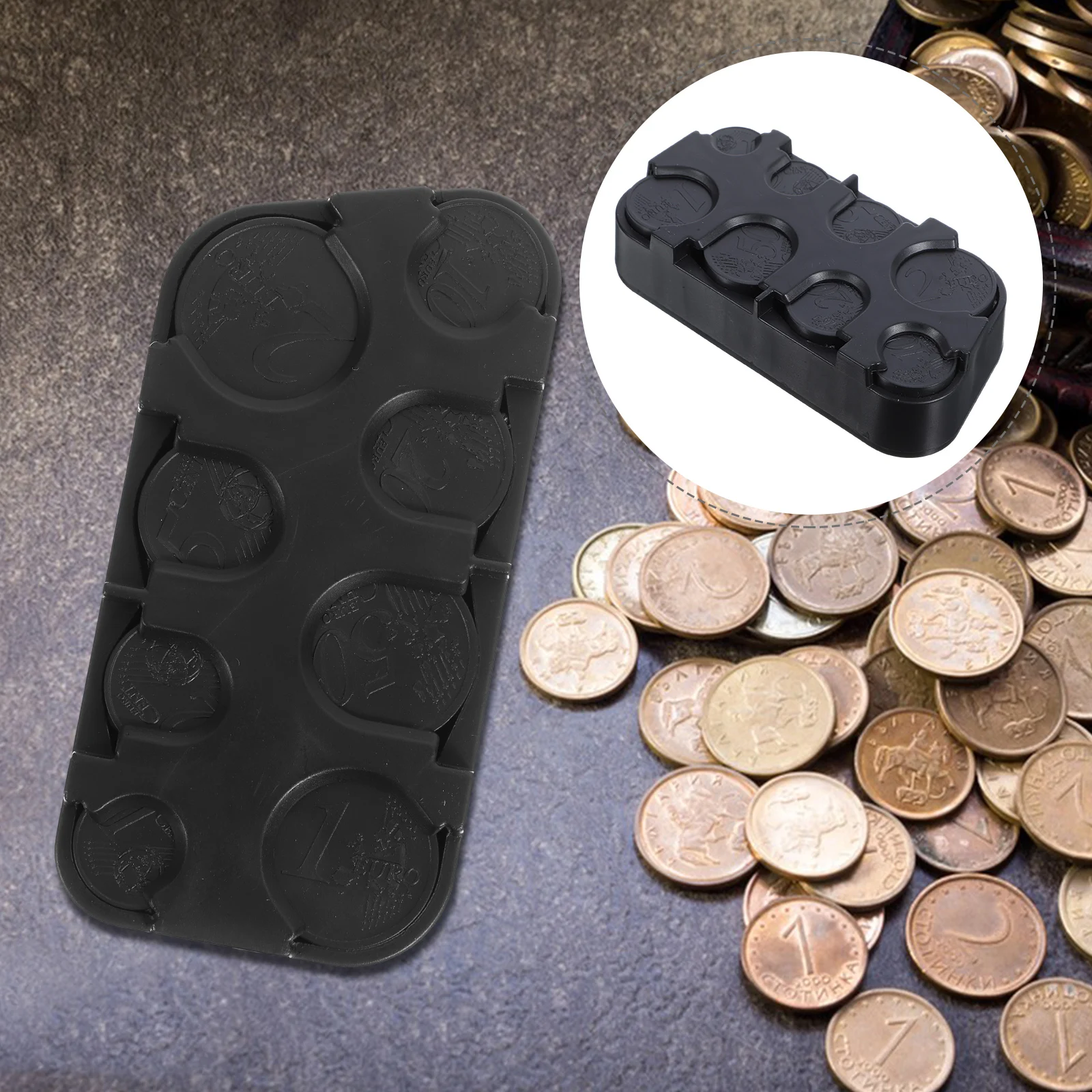 Plastic Coin Box Large Capacity Waterproof Portable Storage Container For Desk Vehicle Countertop Coin Organizer Holder