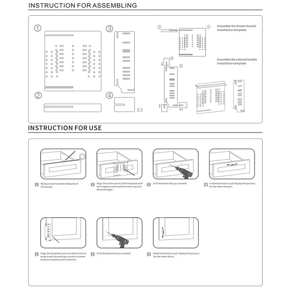 2 Stuks Kastdeur Handvat Boren Locator Lade Schoenenkast Handvat Snelle Positionering Houtbewerking Handvat Installatie Gereedschap