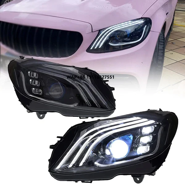 Vland High Quality LED Headlight for Benz W205 2015-2020 Auto Parts 12V New Model Car Headlamp 6000k Color Market Upgrade Fit