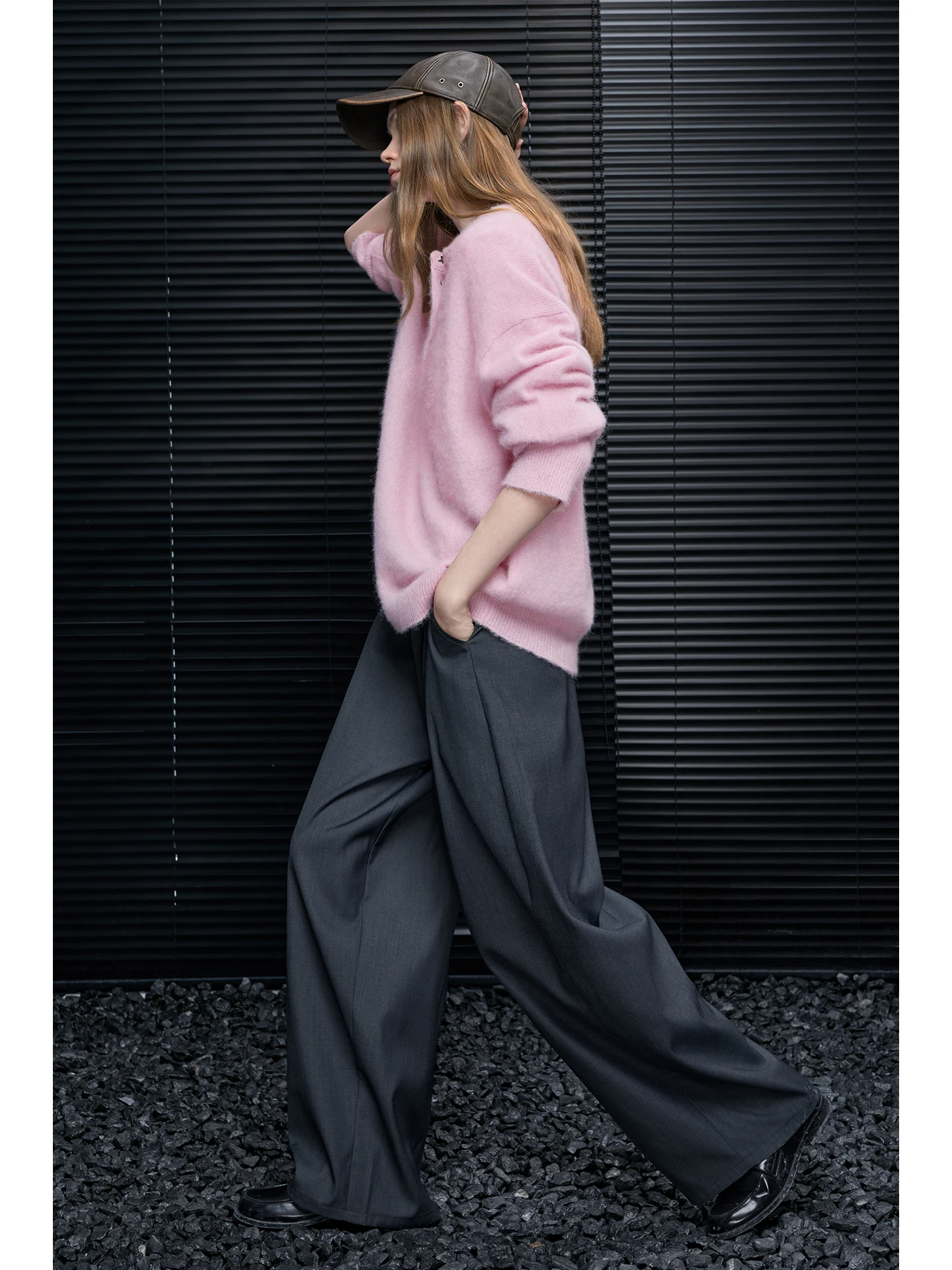 

Women's Wool Knit Sweater Overhead Loose Fit Winter New Sle Street Sle Long Sve Regular Thin Single Button Closure