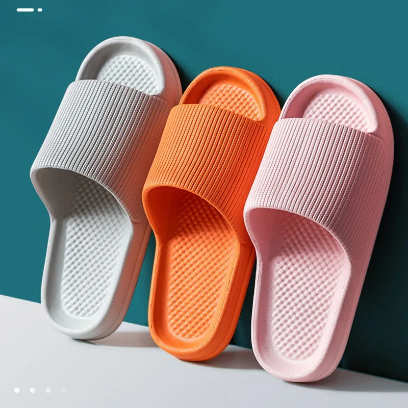 

2024 Summer Non-slip Flip FlopsThick Platform Bathroom Home Slippers Women Fashion Soft Sole EVA Indoor Slides Woman Sandals