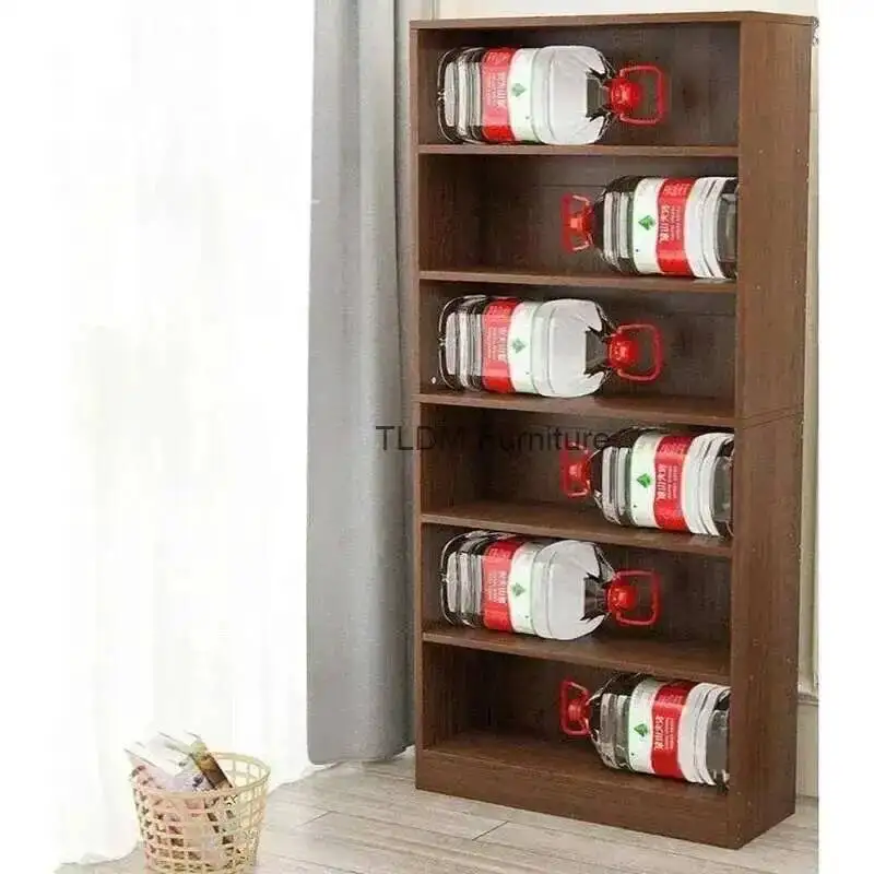 Room Multi-layer Shelf Living One-piece Wood-based Panel Wall-mounted Chinese Bookcases Retro Personalized Bookcase for Home for