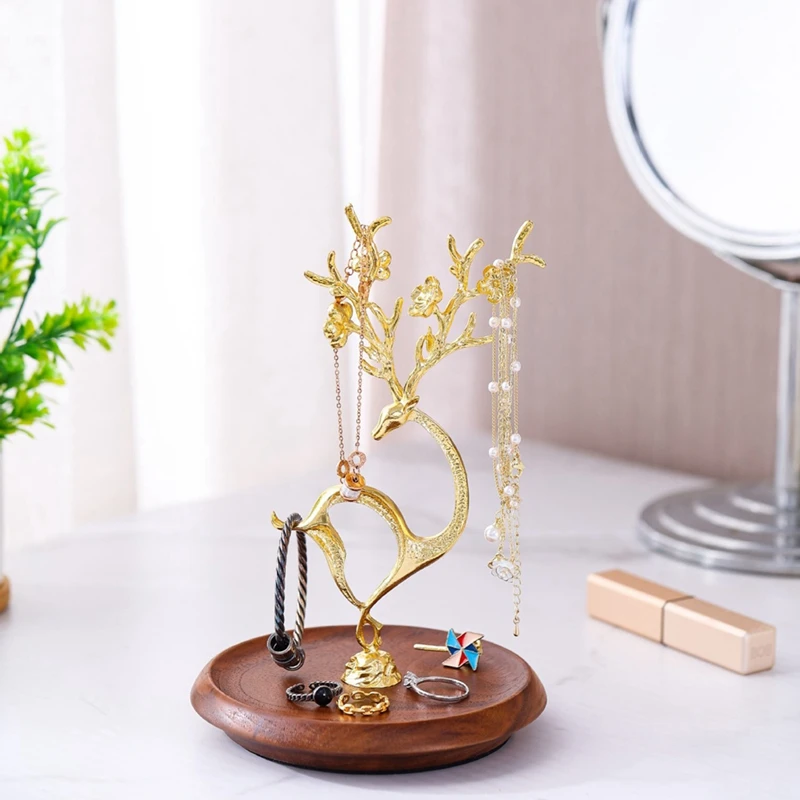 

Jewelry Holder Stand Deer-Jewelry Tree Stand Organizer Gold