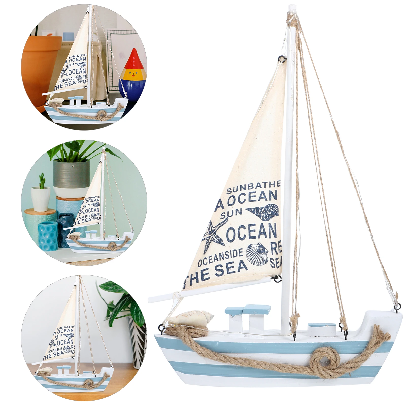 

LED Ornament Wood Decorative Model Chic Home Office Bedroom Decoration Retro Craft Centerpiece Gift for Children Tabletop