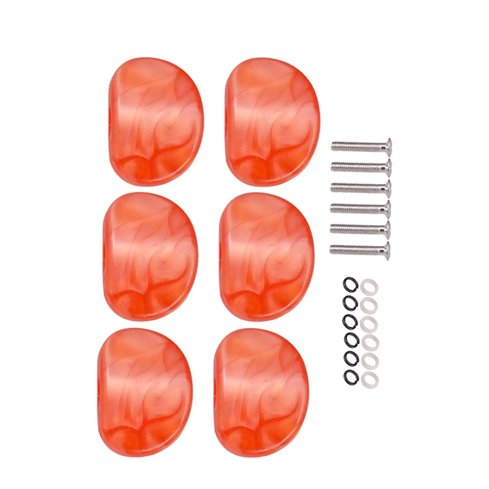 Electric Guitar Tuner Peg Semicircle Buttons Replacement Knobs with Screws and Washer for Guitar Machine Head Handle