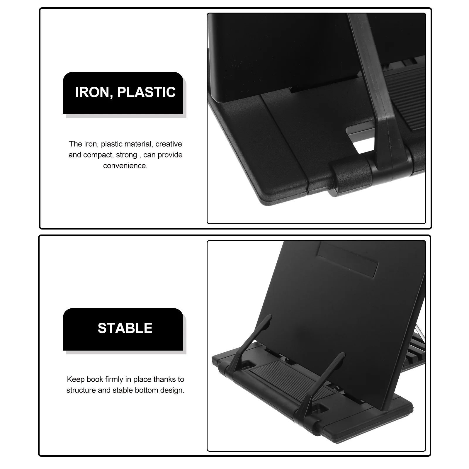 

Adjustable Book Reading Stand Document Holder for Desk Hands-Free Paper Holder for Reading Writing Typing Recipe Kitchen Study