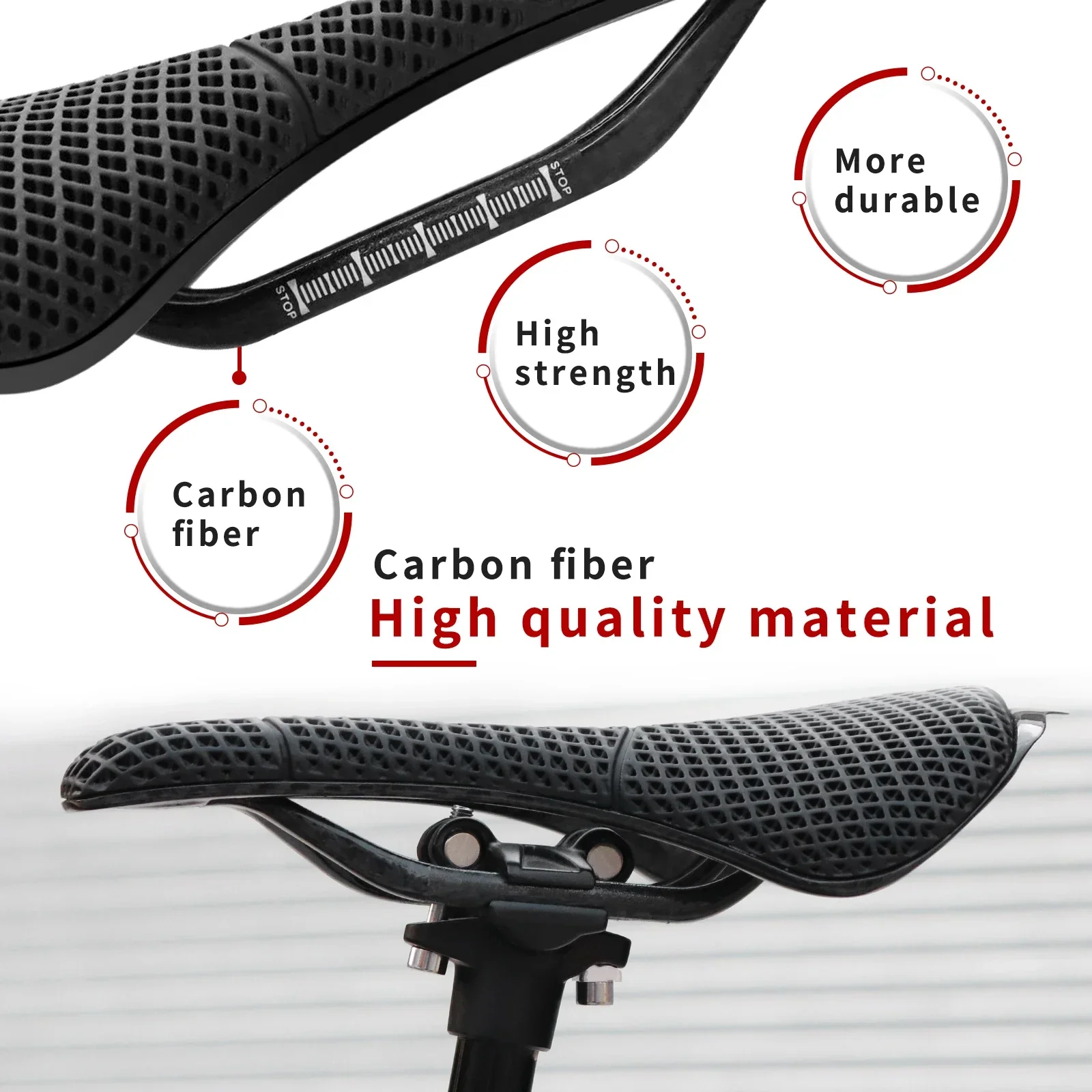 Official KOCEVLO M5 3D PRINTED BIKE CARBON SADDLE Hollow Comfortable Breathable Mountain/Road Bicycle Seat Bike Accessories