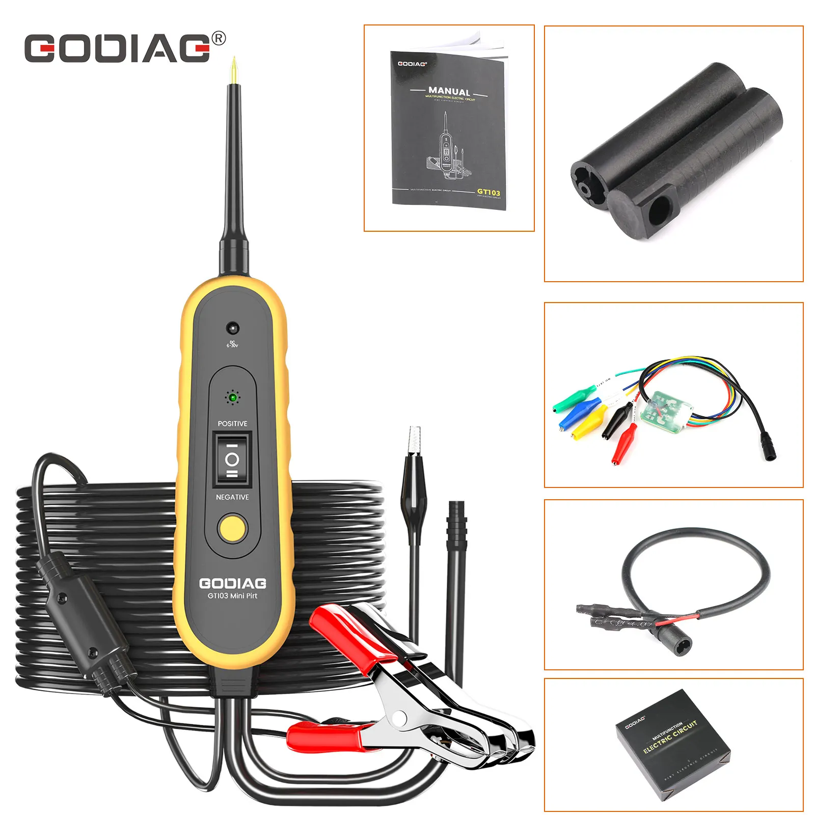 GODIAG GT103 Mini Pirt Electric Circuit Tester Vehicles Electrical System Diagnosis/ Fuel Injector Cleaning & Testing/ Relay Tes