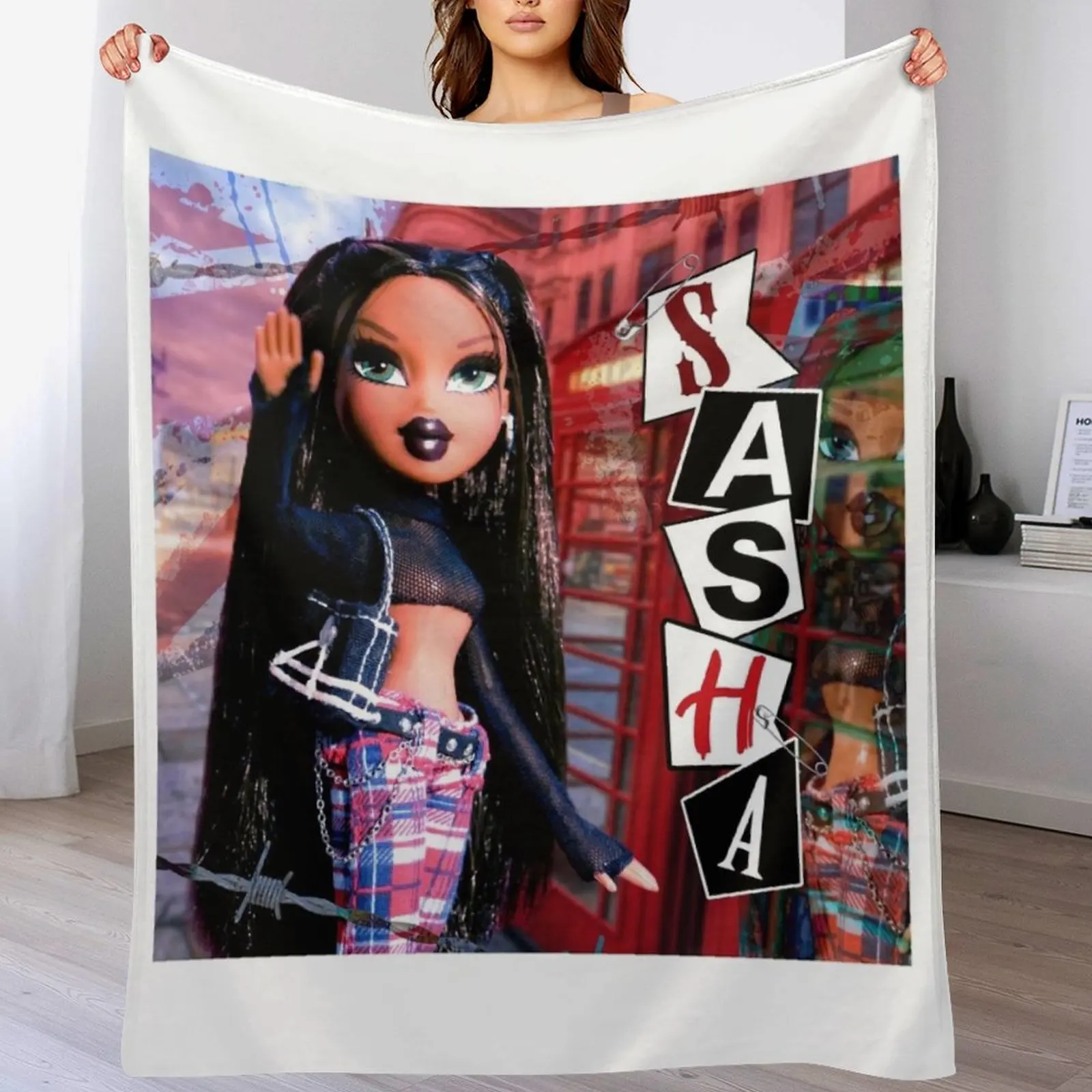 Bratz Punk Sasha Throw Blanket Stylish Warm Blanket for Living Room Bedroom