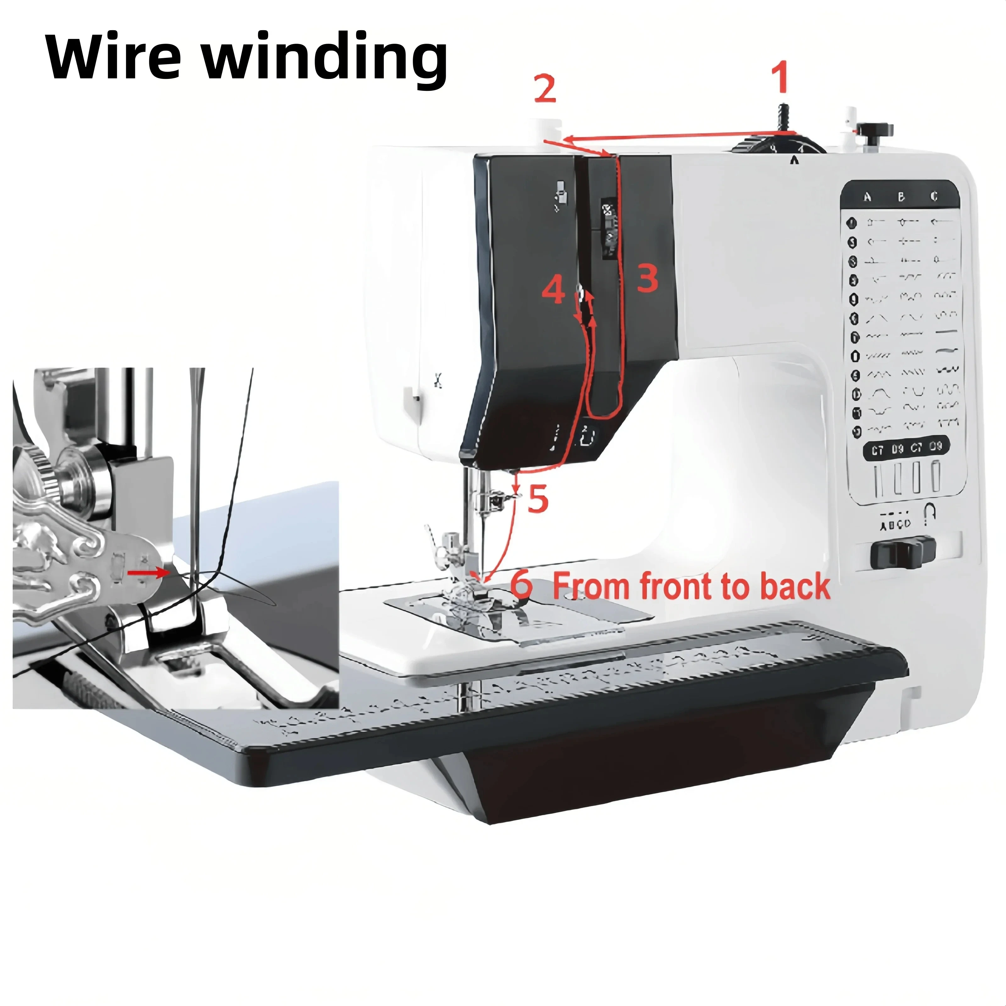 

UFR-738A Sewing Machine 38 Stitches Mini Portable Handy Replaceable Presser Foot Winding Electrec With Pedal Repair
