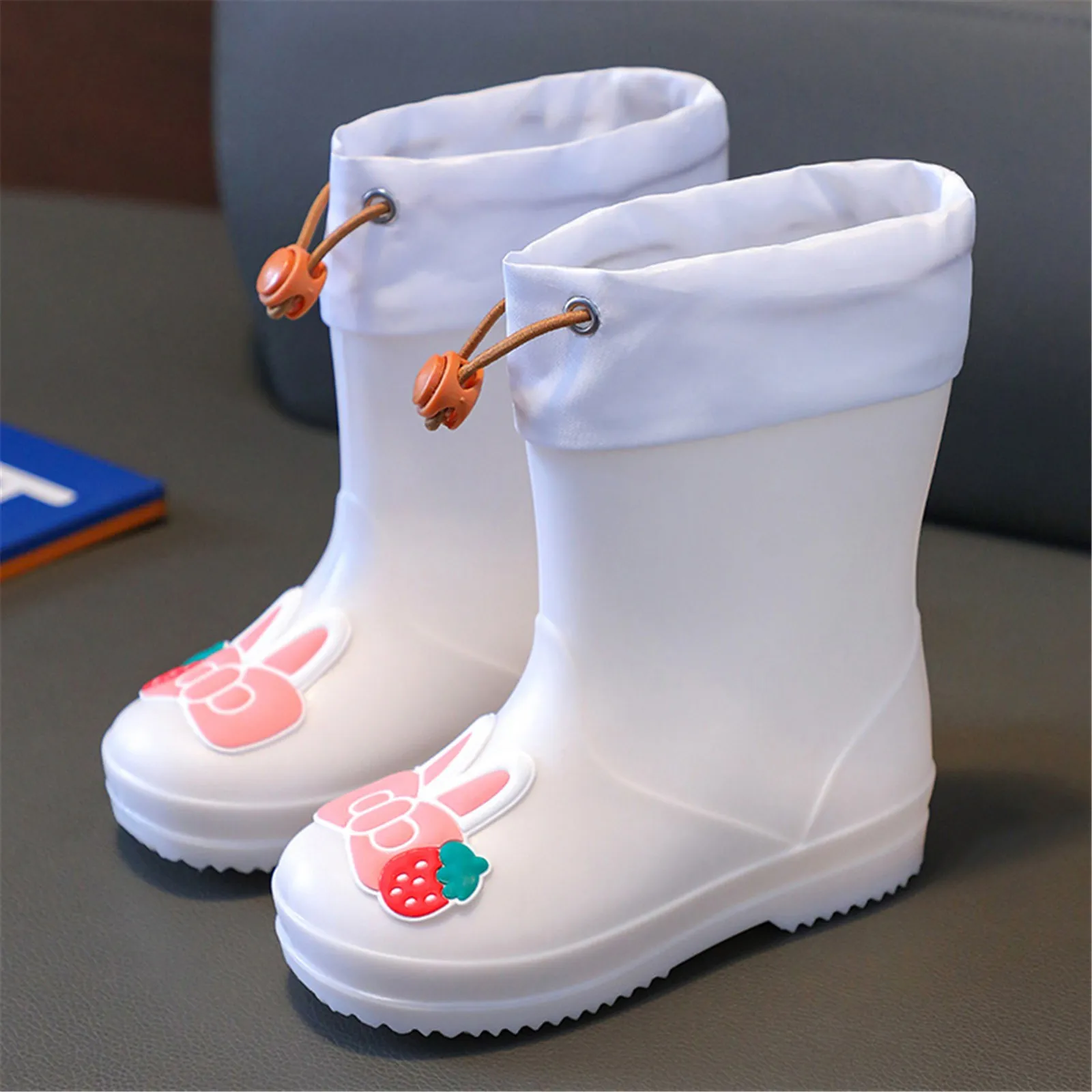 All Season Children Rain Boots 1 To 11 Years Kids Cute Cartoon Animal Water Shoes Thick Sole High Quality Comfortable Rain Boots