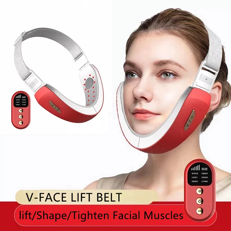 

Facial Lifting Device LED Photon Therapy Facial Slimming Vibration Massager Double Chin V-shaped Cheek Lift V Face Massager