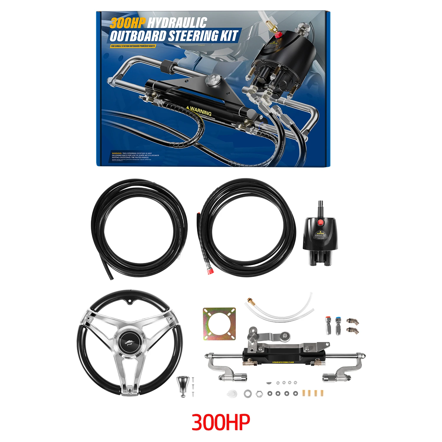 

С 13-дюймовым рулевым колесом из алюминиевого сплава — подвесная гидравлическая система рулевого управления мощностью 300 л.с. для лодок для Yamaha/Honda/Suzuki/Mercury