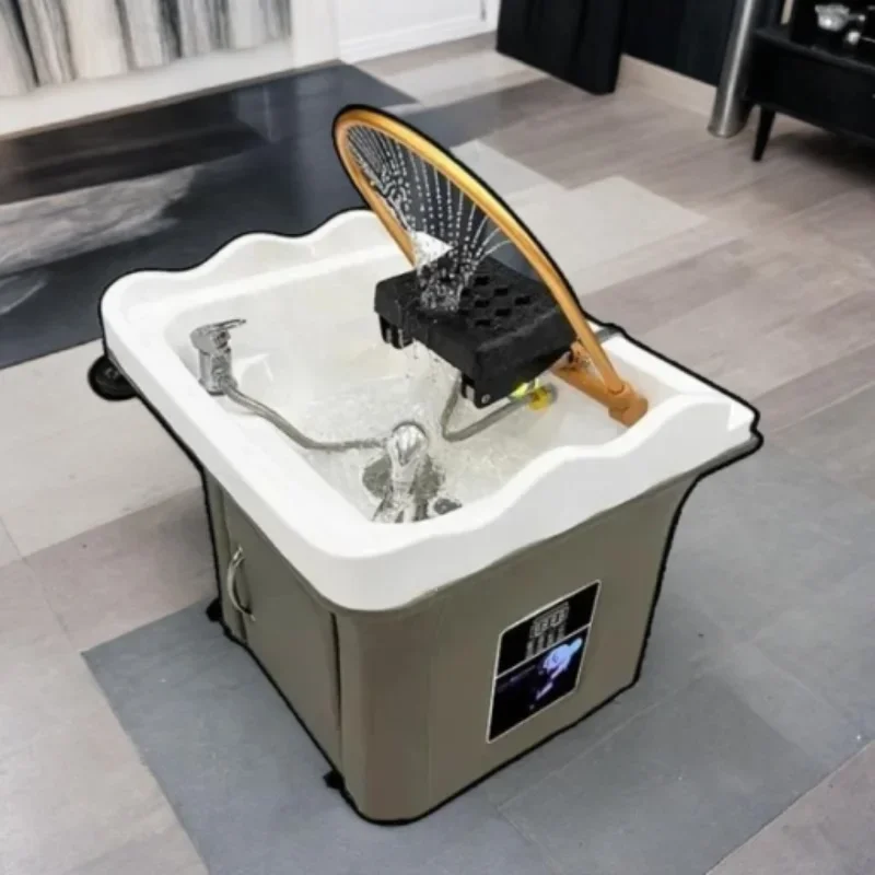 

Shampouineuse Head Comfortable Shampo Chair Move Bed Station Water Small Circulation Spa Hair Wash Salon Equipment Furniture