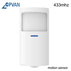 CPVAN 433MHZ Wireless PIR Motion Sensor Alarm Inrared Detector Sensor for Home Burglar Security Alarm System accessory