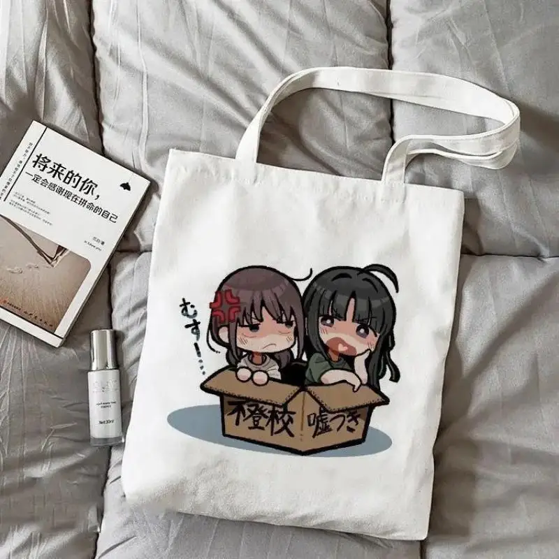 Girls Band Cry Anime Figure Nina Iseri Momoka Kawaragi Subaru Awa Kawaii Cartoon Pattern Canvas Bag Mobile Book Storage Bag