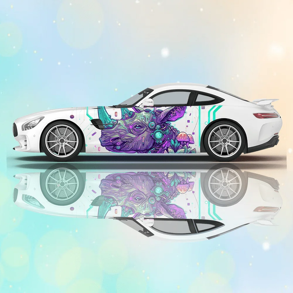 

Purple Vine Pattern Mushroom Car Vinyl Wraps Decal Self-adhesive PVC Sticker Suitable for Trucks SUV Decoration Auto Accessories