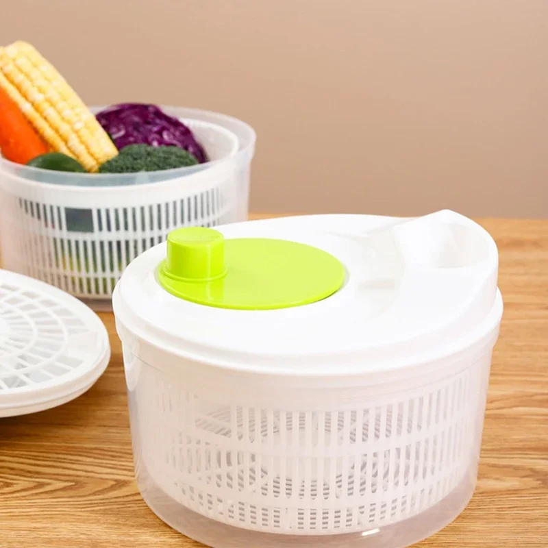 

Household Vegetable Dehydrator Creative Manual Water Salad Spinner Fruit Drain Basket Dryer Hand Crank Kitchen Household Gadget