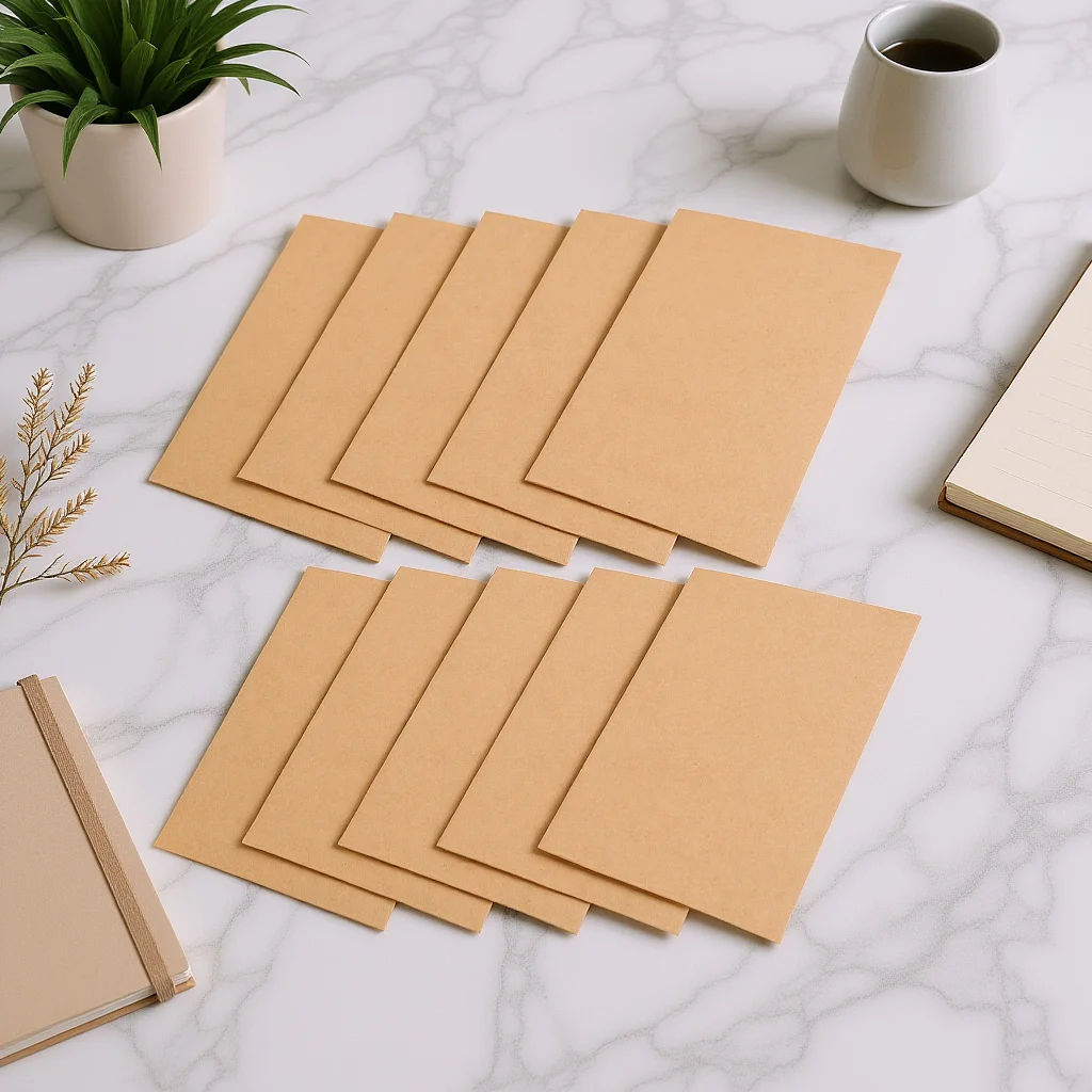 

10Pcs Kraft Paper File Folder A4 Document Holder Single Slot Organizer Sturdy Design for Home Office School Storage