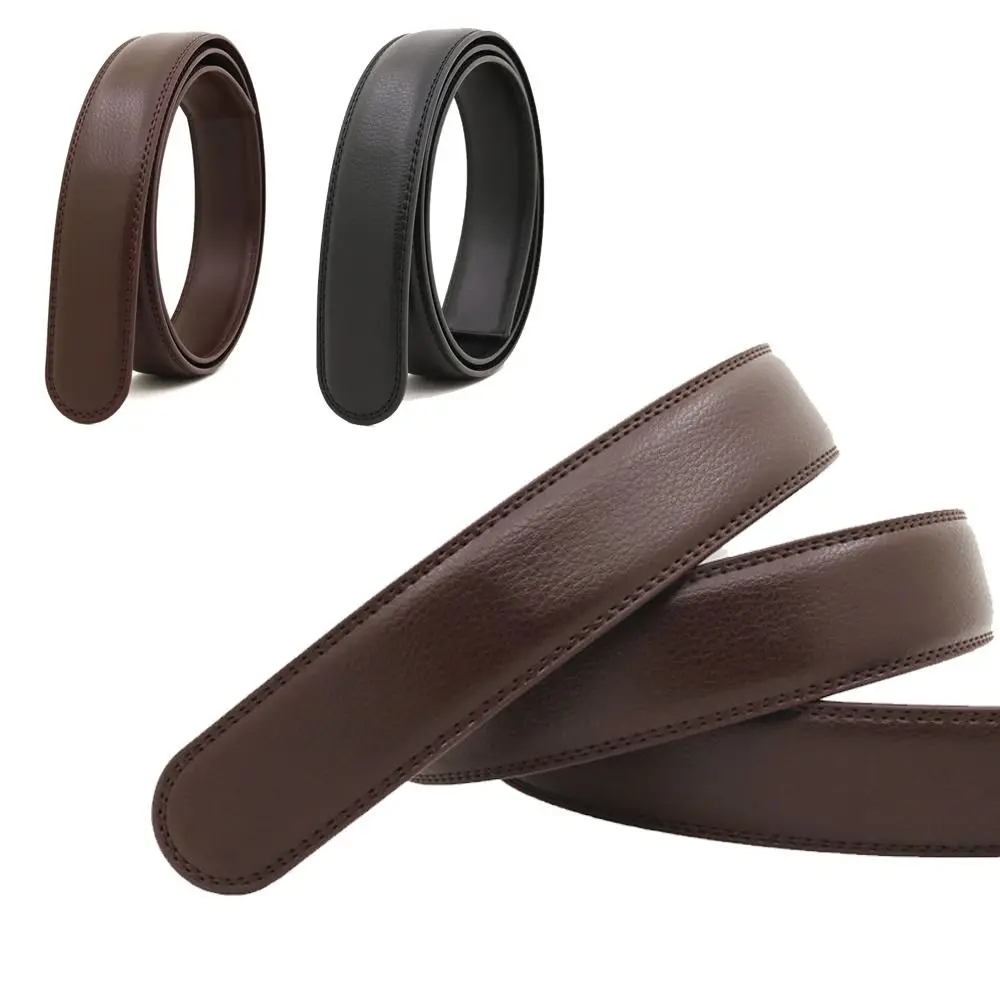 

120cm Durable 3.1cm Width Genuine Leather Belt Replacement Cowhide No Buckle Belt Craft DIY Automatic Buckle Band Body