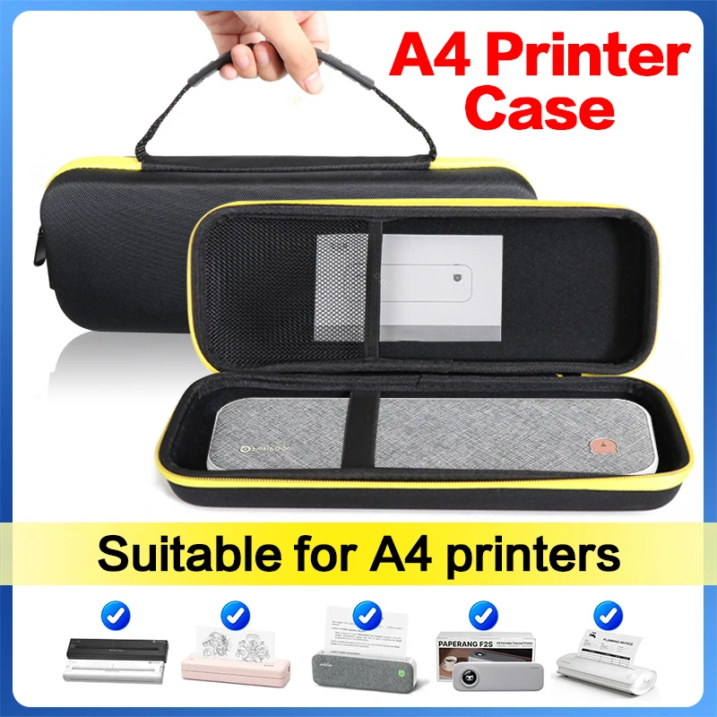 Mini A4 Travel Carrying Bag Storage Case Hard EVA  Waterproof And Wear-Resistant Fabrics For Portable Mini A40 Bluetooth Printer