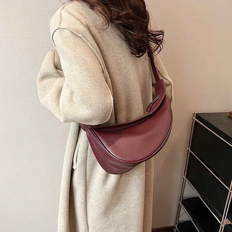 Bolsos De hombro De hilo De coser con cremallera para Mujer, gran oferta, bolso De mano De PU De alta capacidad, Bolsas De empalme De sillín sólidas, 2024