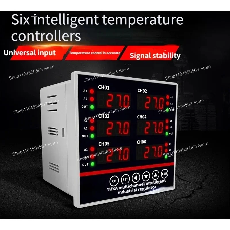 THKA4-20mA Multi-Channel Thermostat, 6-Channel Temperature Controller with Modbus RTU RS485 Communication