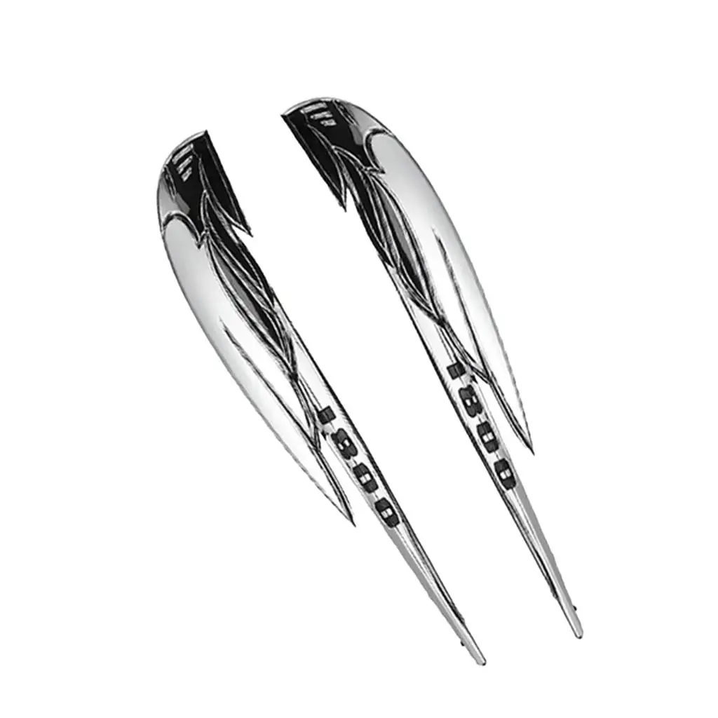 

1 Pair Motorbike Gas Tank 3D Silver Badge Decals for VTX1800