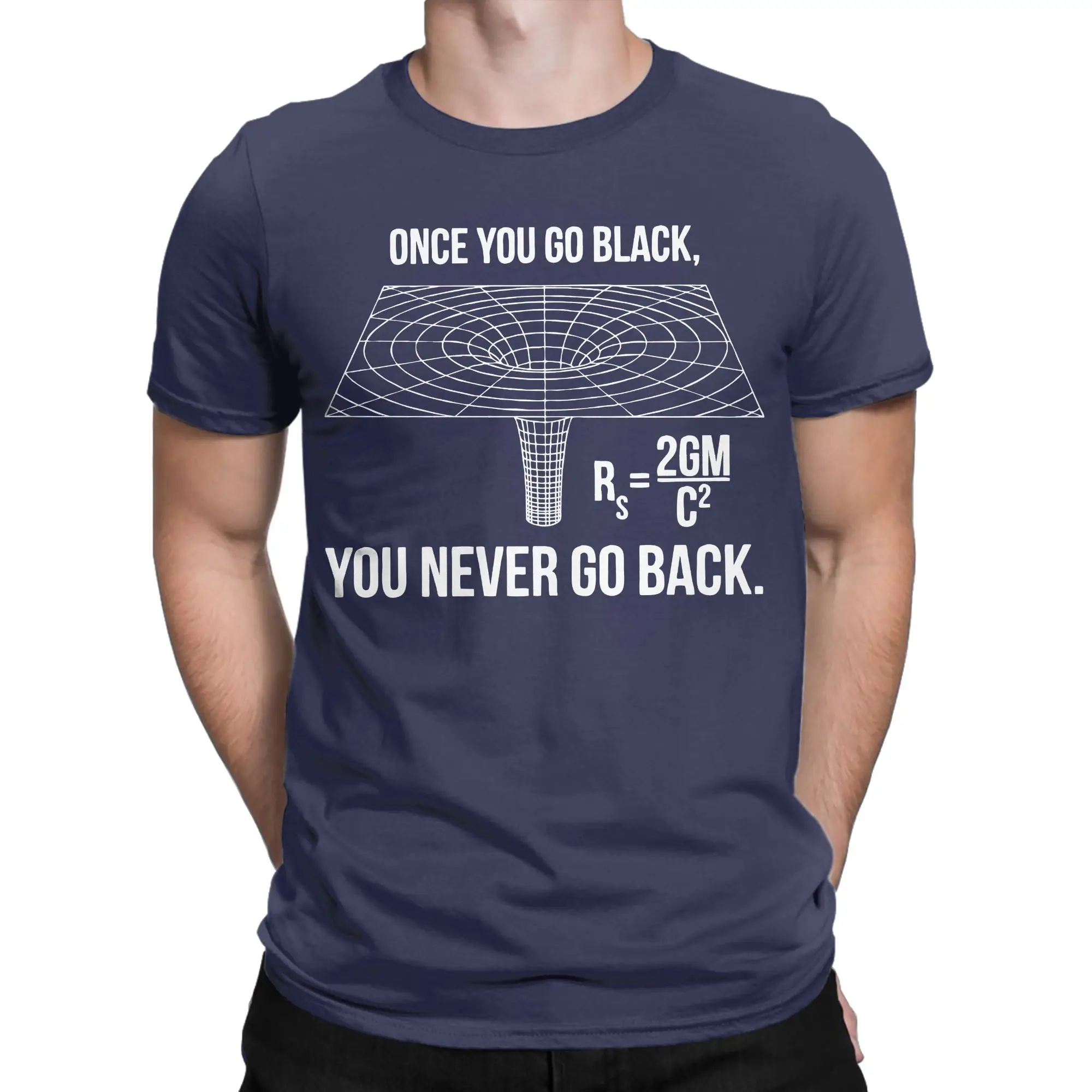 

Футболки Once You Go Black Hole Equation, мужские футболки Science Engineer, физика, забавные хлопковые футболки с круглым вырезом и короткими рукавами, одежда