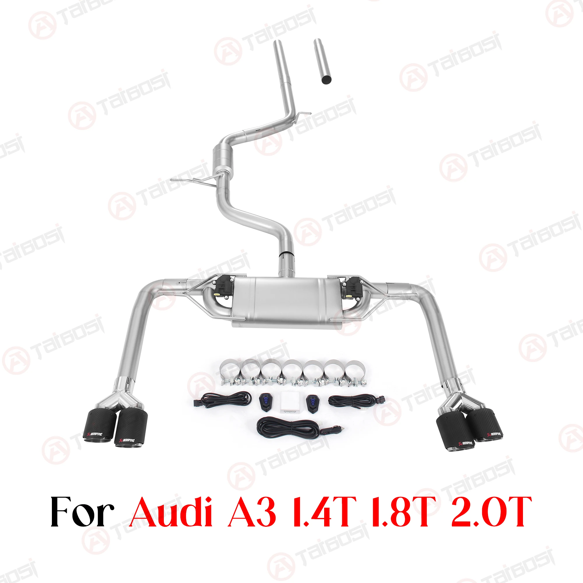 

Taibosi Factory Valvetronic Catback Exhaust For Audi A3 1.4T 1.8T 2.0T Electric Valved Muffler W/ Remote Control & Pop Sound