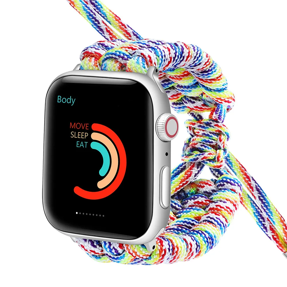 حزام منسوج من النايلون لساعة Apple Watch IWatch S10 الرياضية