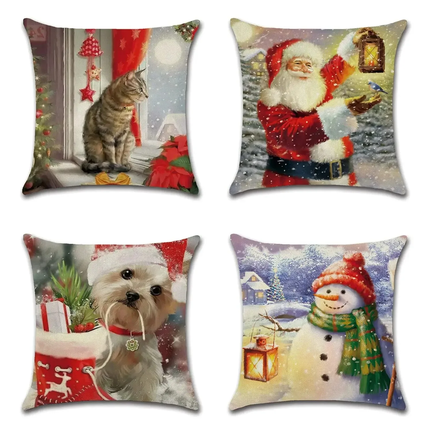 Christmas Themed Pillowcases Car Accessories Office Santa Claus Living Room Sofa Home Pillowcases