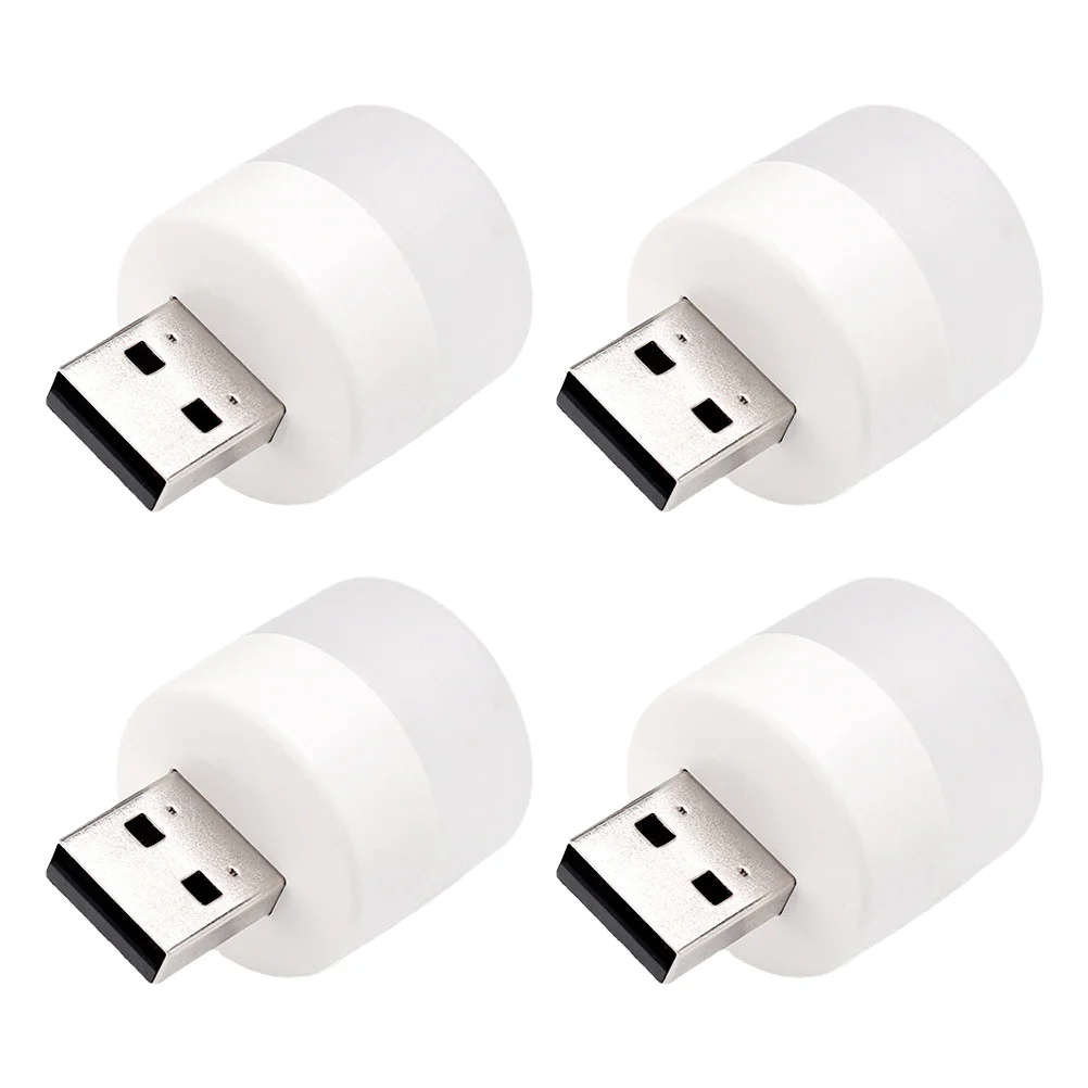4 Pezzi di Lampade Notturne LED Creative a Innesto, Lampada da Scrivania Semplice, Luce Portatile USB a Risparmio Energetico per Uso Domestico