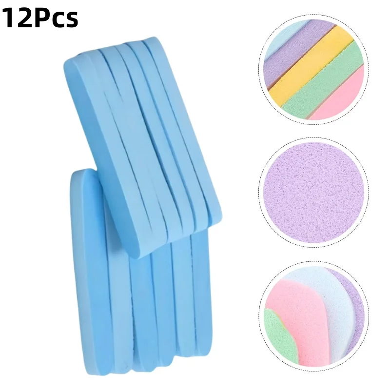 12Pcs Fashionable Face Wash Compressed Washing Puffs Cleaning Accessories Makeup Remover Beauty Supply Cleansing Sponges Pads