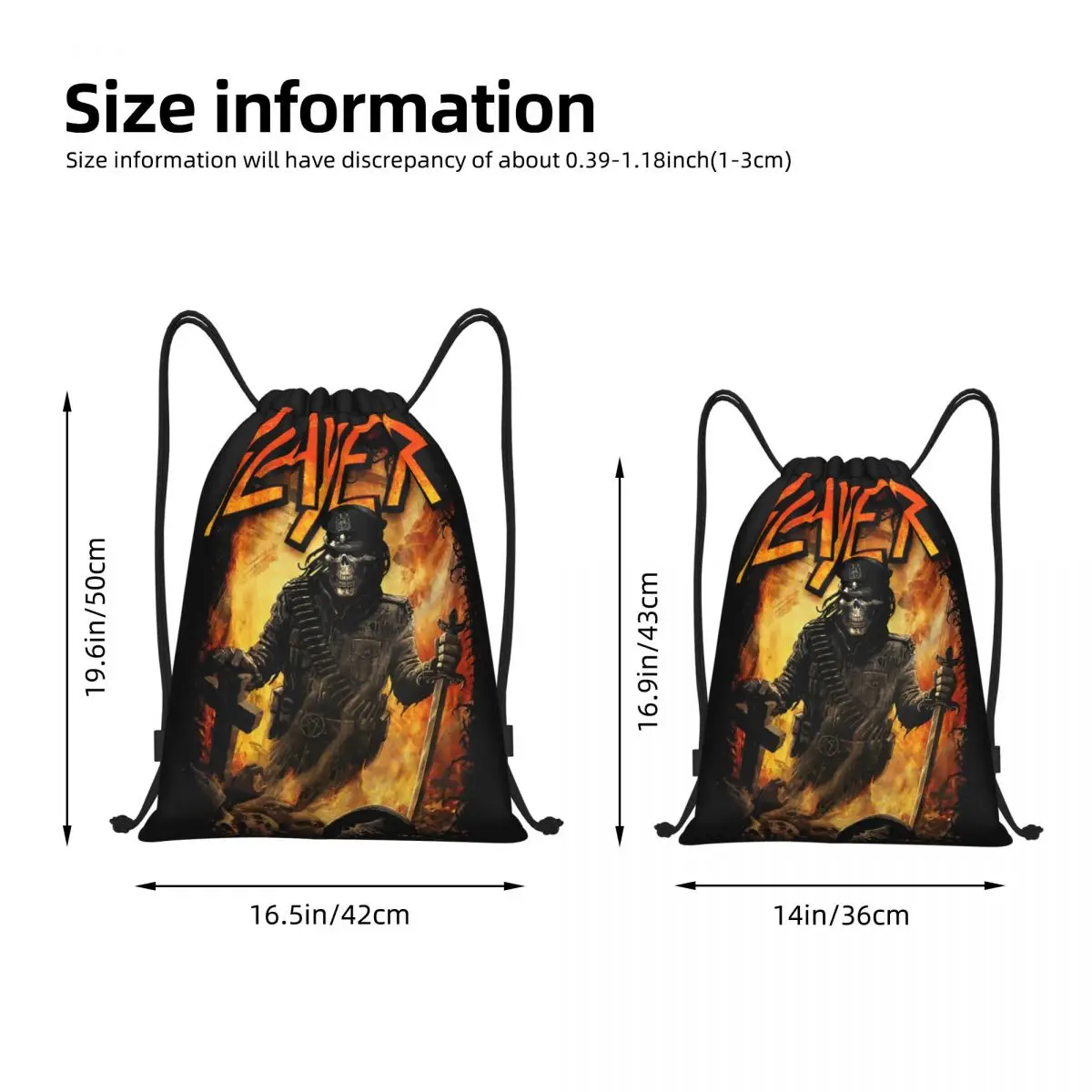 Slayers Aftermath Drawstring Backpack Gym Sports Sackpack Water Resistant Rock Band String Bag for Cycling