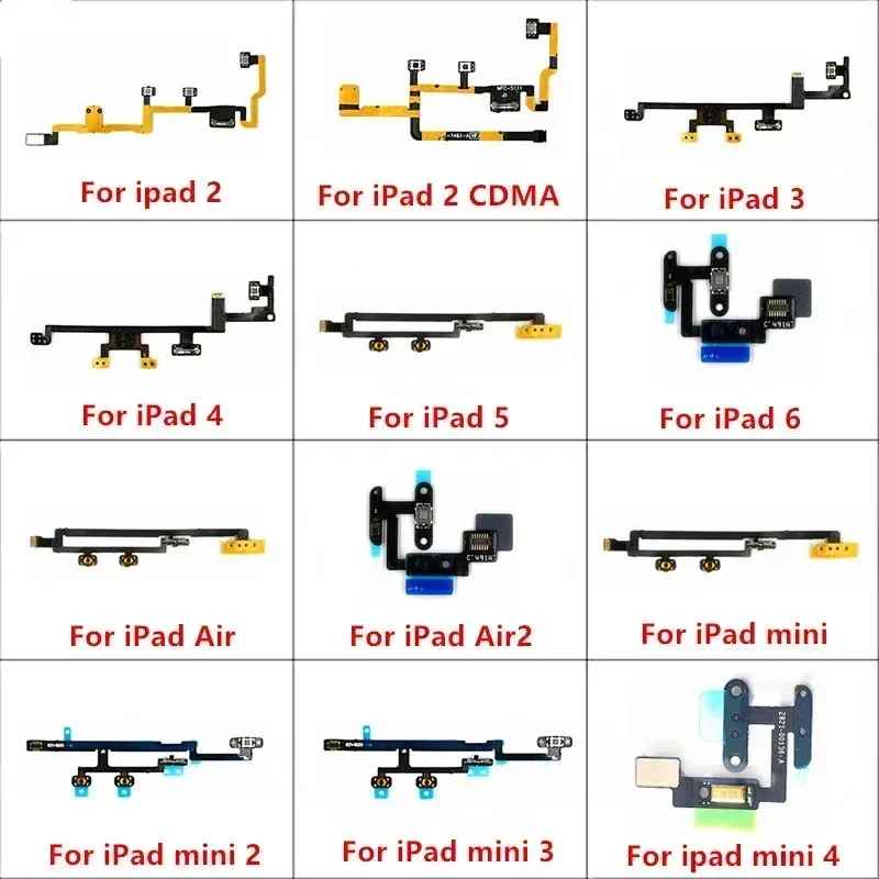 

Mute Switch Volume Power Button ON OFF Ribbon Key Flex Cable Replacment Repair Parts for IPad Air Mini 2 3 4 5