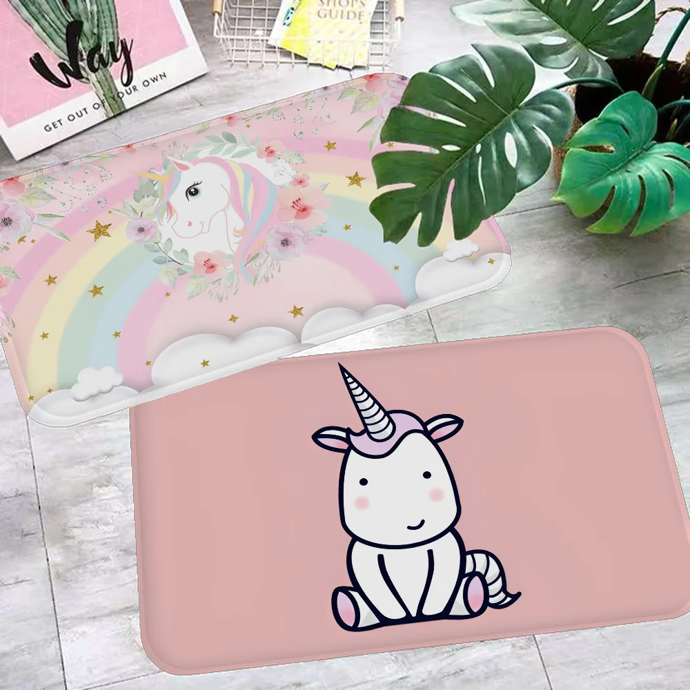 

Mini Girly Unicorn Room Mats Nordic Style Home Doormat Bathroom-Toilet Mats Bedroom Hotel Decor Mat