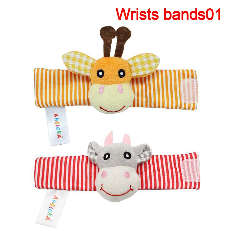 Infant Baby Kids Socks Rattle Toys Animals Wrist Rattle And Socks 0~24 Months