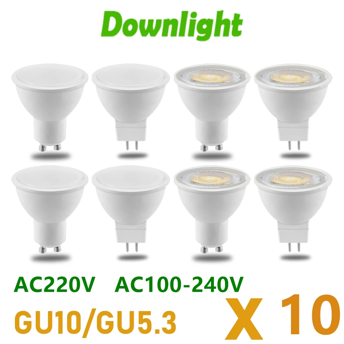 

10PCS LED energy-saving spotlight GU10 GU5.3 AC120V AC220V non-strobe warm white light 3W-8W can replace 30W 50W halogen lamp