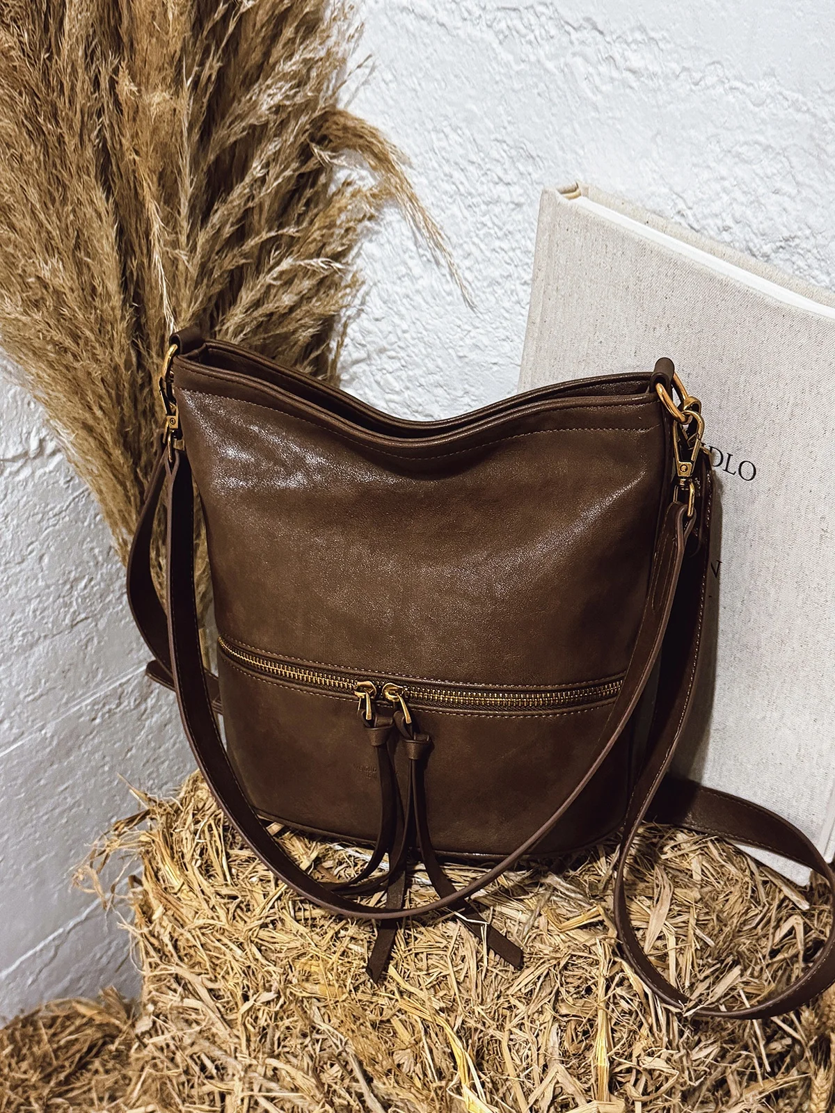 

Ретро-сумка-ведро для женщин, повседневная, модная, универсальная, через плечо, на одно плечо, для города