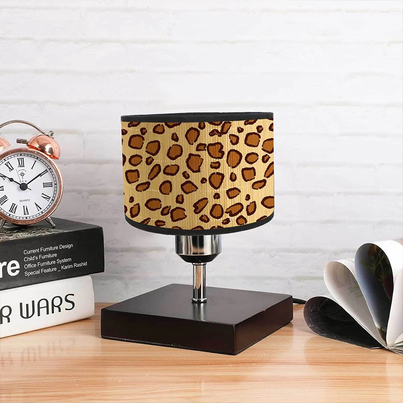 Retro Japanese Homestay Leopard Printed Lampshade Bamboo Crafts Chandelier Lampshade Hotel Home Decor Desk Lamp Light Shade